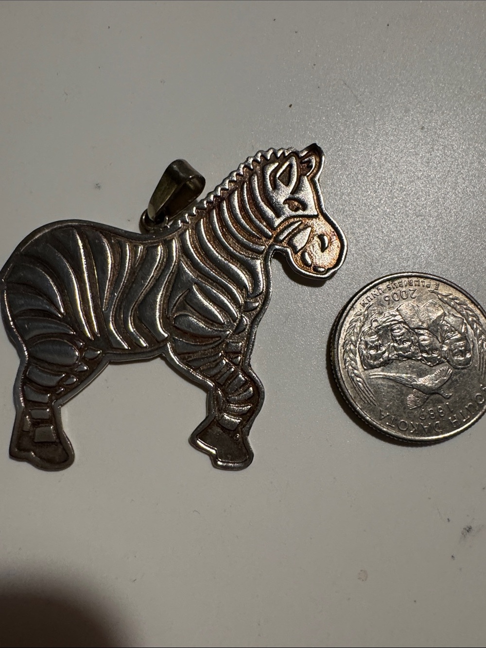 Silver Zebra Pendant by ESF